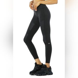 ALO Yoga Moto Full Length Leggings Yoga Pants Black Large